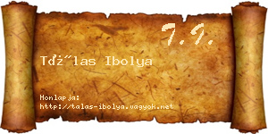 Tálas Ibolya névjegykártya